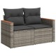 10 részes szürke polyrattan kerti ülőgarnitúra párnákkal