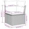 14 db szürke polyrattan kerti kanapégarnitúra párnákkal