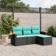 4 részes fekete polyrattan kerti ülőgarnitúra párnával 4 részes fekete polyrattan kerti ülőgarnitúra párnával