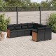 8 részes fekete polyrattan kerti ülőgarnitúra párnákkal 8 részes fekete polyrattan kerti ülőgarnitúra párnákkal