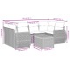 7 részes fekete polyrattan kerti ülőgarnitúra párnával