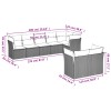 8 részes világosszürke polyrattan kerti ülőgarnitúra párnával
