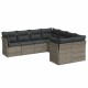 8-részes szürke polyrattan kerti ülőgarnitúra párnákkal 8-részes szürke polyrattan kerti ülőgarnitúra párnákkal