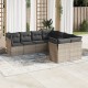 8-részes szürke polyrattan kerti ülőgarnitúra párnákkal 8-részes szürke polyrattan kerti ülőgarnitúra párnákkal