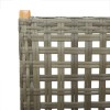 4 db szürke polyrattan és tömör fa dönthető kerti szék