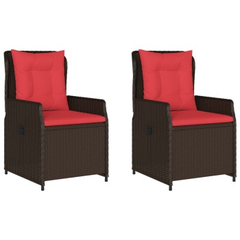 2 db barna polyrattan dönthető kerti szék