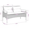 Szürke polyrattan kerti pad párnával 116 x 62,5 x 74