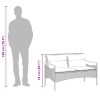 Szürke polyrattan kerti pad párnával 116 x 62,5 x 74