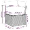 11 db szürke polyrattan kerti kanapégarnitúra párnákkal