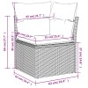 4 db fekete polyrattan kerti kanapégarnitúra párnákkal
