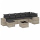 8 részes világosszürke polyrattan kerti ülőgarnitúra párnával 8 részes világosszürke polyrattan kerti ülőgarnitúra párnával