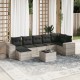 8 részes világosszürke polyrattan kerti ülőgarnitúra párnával 8 részes világosszürke polyrattan kerti ülőgarnitúra párnával