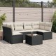7 részes fekete polyrattan kerti ülőgarnitúra párnával 7 részes fekete polyrattan kerti ülőgarnitúra párnával