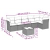 7 részes világosszürke polyrattan kerti ülőgarnitúra párnákkal