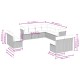 11 részes világosszürke polyrattan kerti ülőgarnitúra párnákkal