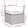 13 db fekete polyrattan kerti kanapégarnitúra párnákkal