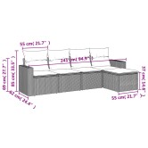 5 részes bézs polyrattan kerti ülőgarnitúra párnákkal 5 részes bézs polyrattan kerti ülőgarnitúra párnákkal