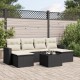 7 részes fekete polyrattan kerti ülőgarnitúra párnával 7 részes fekete polyrattan kerti ülőgarnitúra párnával