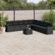 10 részes fekete polyrattan kerti ülőgarnitúra párnákkal 10 részes fekete polyrattan kerti ülőgarnitúra párnákkal