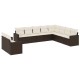 10 részes barna polyrattan kerti ülőgarnitúra párnákkal 10 részes barna polyrattan kerti ülőgarnitúra párnákkal