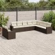 10 részes barna polyrattan kerti ülőgarnitúra párnákkal 10 részes barna polyrattan kerti ülőgarnitúra párnákkal