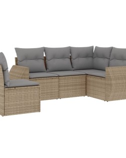 5 részes bézs polyrattan kerti ülőgarnitúra párnákkal