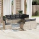8 részes világosszürke polyrattan kerti ülőgarnitúra párnával 8 részes világosszürke polyrattan kerti ülőgarnitúra párnával