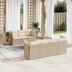 6 részes bézs polyrattan kerti ülőgarnitúra párnával