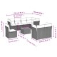 9-részes szürke polyrattan kerti ülőgarnitúra párnákkal