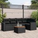 6 részes fekete polyrattan kerti ülőgarnitúra párnákkal 6 részes fekete polyrattan kerti ülőgarnitúra párnákkal