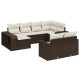 10 részes barna polyrattan kerti ülőgarnitúra párnákkal 10 részes barna polyrattan kerti ülőgarnitúra párnákkal