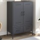 Antracit hidegen hengerelt acél magasszekrény 68x39x101,5 cm