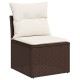 6 részes barna polyrattan kerti ülőgarnitúra párnával 6 részes barna polyrattan kerti ülőgarnitúra párnával