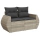 11 részes világosszürke polyrattan kerti ülőgarnitúra párnákkal 11 részes világosszürke polyrattan kerti ülőgarnitúra párnákkal