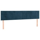Sötétkék bársony rugós ágy matraccal 120x190 cm