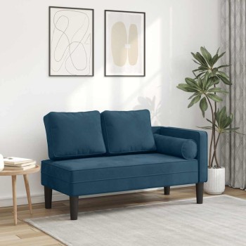 Kék bársony dívány párnával