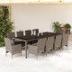 11 részes szürke polyrattan/üveg kerti ülőgarnitúra párnákkal 11 részes szürke polyrattan/üveg kerti ülőgarnitúra párnákkal