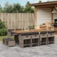 13 részes szürke polyrattan kerti ülőgarnitúra párnákkal