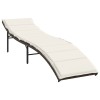 2 db barna polyrattan napozóágy párnával