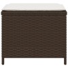 4 db barna polyrattan kerti szék párnával 40x40x35 cm
