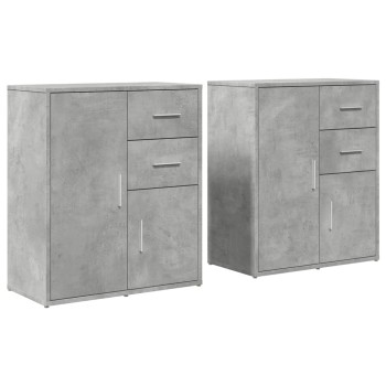 2 db betonszürke szerelt fa tálalószekrény 60 x 31 x 70 cm