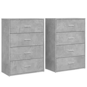 2 db betonszürke szerelt fa tálalószekrény 60 x 31 x 84 cm
