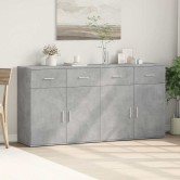2 db betonszürke szerelt fa tálalószekrény 79 x 38 x 80 cm