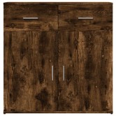 2 db füstös tölgy színű szerelt fa tálalószekrény 79x38x80 cm