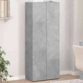 Betonszürke szerelt fa irattartó szekrény 60 x 32 x 153 cm