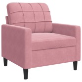 Rózsaszín bársony kanapéfotel 60 cm