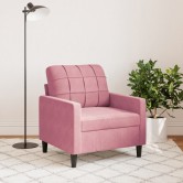Rózsaszín bársony kanapéfotel 60 cm