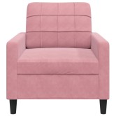 Rózsaszín bársony kanapéfotel 60 cm