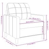 Rózsaszín bársony kanapéfotel 60 cm