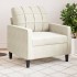 Krémszínű bársony kanapéfotel 60 cm